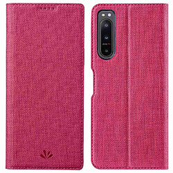 Etui en PU VILI fermeture automatique magnétique avec support et porte-carte pour votre Sony Xperia 5 IV 5G - rose