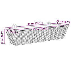 vidaXL Jardinières avec crochets 2 pcs gris résine tressée pas cher