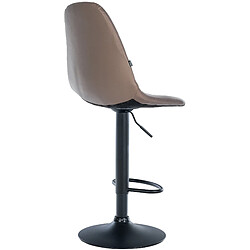 Decoshop26 Tabouret de bar x1 avec repose-pieds hauteur réglable pivotant assise en PVC marron cadre métallique noir 10_0004813