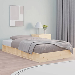 vidaXL Cadre de lit sans matelas 120x190 cm Petit double Bois massif