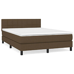 vidaXL Sommier à lattes de lit avec matelas Marron foncé 140x190 cm