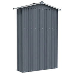 Helloshop26 Abri de jardin cabane cabanon maison de stockage remise extérieur hangar outils robuste 116 x 45 x 175 cm acier galvanisé gris 02_0022227 pas cher