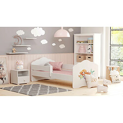 HT MEUBLES Lit enfant fille FIONA avec balustrade et matelas