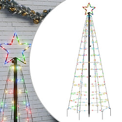 vidaXL Arbre de Noël lumineux avec piquets 220 LED coloré 180 cm