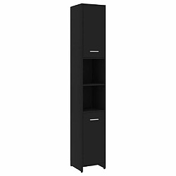 Maison Chic Armoire de salle de bain,Meuble de rangement,Meuble haut Noir 30x30x183,5 cm Aggloméré -GKD107234