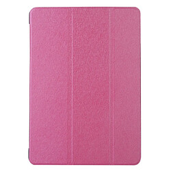 Etui en PU soie avec support tri-pliure rose pour votre Apple iPad 10.2 (2019)