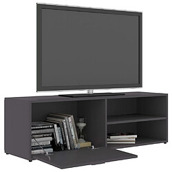 Acheter vidaXL Meuble TV Gris 120x34x37 cm Bois d’ingénierie