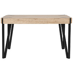 Acheter Beliani Table bois clair/noir 130x80 cm CAMBELL