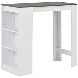 Helloshop26 Table haute mange debout bar bistrot avec étagère blanc 110 cm 0902053/2