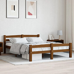 vidaXL Cadre de lit sans matelas marron miel pin massif 140x200 cm 