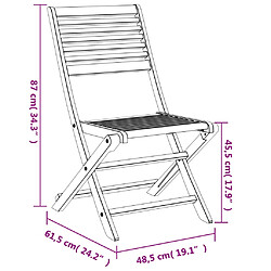 vidaXL Chaises pliables de jardin lot de 6 bois massif d'acacia pas cher