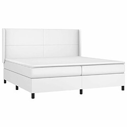 Avis Maison Chic Lit Adulte - Lit simple Lit à sommier tapissier avec matelas moelleux - Meuble de Chambre Blanc 200x200cm Similicuir -MN64840