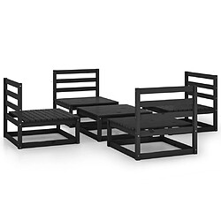 Maison Chic Salon de jardin 5 pcs - Table et chaises d'extérieur - Mobilier/Meubles de jardin Moderne noir bois de pin massif -MN81481