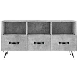 Maison Chic Meuble TV scandinave - Banc TV pour salon gris béton 102x36x50 cm bois d'ingénierie -MN68567 pas cher