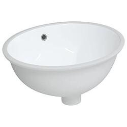 vidaXL Évier de salle de bain blanc 43x35x19 cm ovale céramique