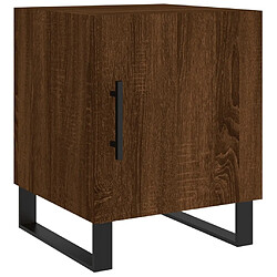 Maison Chic Table de chevet,Table de nuit,Table d'appoint pour salon chêne marron 40x40x50 cm bois d’ingénierie -MN45073