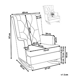 Avis Beliani Fauteuil à bascule TRONDHEIM Tissu Gris clair