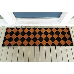 Aubry Gaspard Paillasson grande taille en coco 120 x 40 cm Damier.