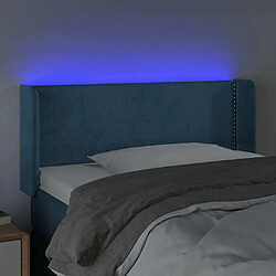 Avis Maison Chic Tête de lit moderne à LED lumineuse pour chambre - Décoration de lit Bleu foncé 93x16x78/88 cm Velours -MN78492