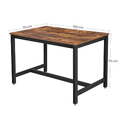 Acheter VASAGLE Table de Salle à Manger pour 4 Personnes, Table à Dîner, Table de Cuisine, 120 x 75 x 75 cm, Cadre Métallique Robuste, Style Industriel, pour Salon, Salle à Manger, Marron Rustique KDT75X