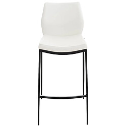 Decoshop26 Tabouret de bar x1 repose-pieds design moderne empilable en PVC blanc 4 pieds en métal noir 10_0005202