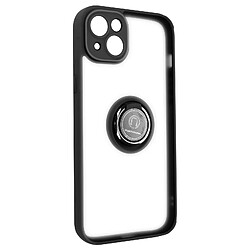 Avizar Coque pour iPhone 14 Plus Bi-matière Bague Métallique Support Vidéo noir