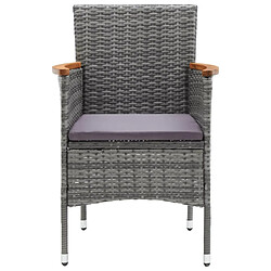 Maison Chic Ensemble à manger d'extérieur 9 pcs avec coussins,Salon de jardin,Mobilier de jardin Poly rotin Gris -GKD967883 pas cher