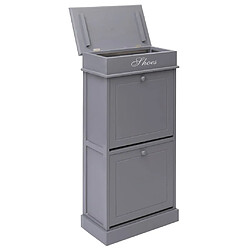 Acheter vidaXL Armoire à chaussures Gris 50 x 28 x 98 cm Bois de Paulownia