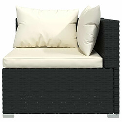 Acheter Maison Chic Salon de jardin 5 pcs + coussins - Mobilier/Meubles de jardin - Table et chaises d'extérieur Résine tressée Noir -MN27344