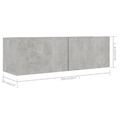 vidaXL Ensemble de meubles TV 6 pcs Gris béton Bois d'ingénierie pas cher