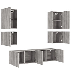 Avis vidaXL Unités murales TV 6 pcs sonoma gris bois d'ingénierie