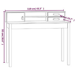 vidaXL Bureau 110x50x93 cm Bois massif de pin pas cher