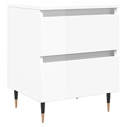 Maison Chic Lot de 2 Tables de chevet,Table de nuit,Table d'appoint pour salon blanc brillant 40x35x50 cm -MN98834