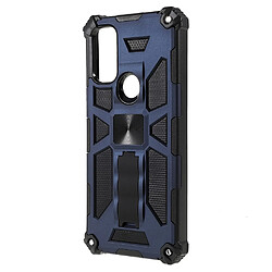 Coque en TPU anti-rayures avec béquille bleu pour votre Motorola G Pure