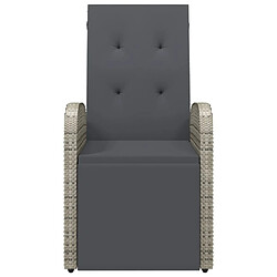 Avis Maison Chic Chaise inclinable de jardin - Fauteuil d'extérieur et coussin Résine tressée Gris -MN21863