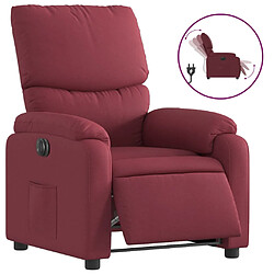 vidaXL Fauteuil inclinable électrique Rouge bordeaux Tissu