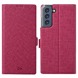 Vili Etui en PU avec support rose pour votre Samsung Galaxy S21 FE