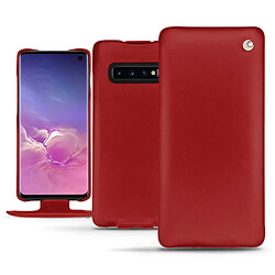 Housse cuir Samsung Galaxy S10 - Rabat vertical - Rouge ( Nappa - Pantone #d50032 ) - NOREVE