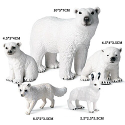 Acheter 6x Réaliste Solide Blanc Polaire Animaux Chiffres En Plastique La Faune Arctique Animal Collection Maison Décor de Bureau Enfants Enfants