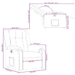 vidaXL Fauteuil inclinable électrique Gris clair Tissu pas cher