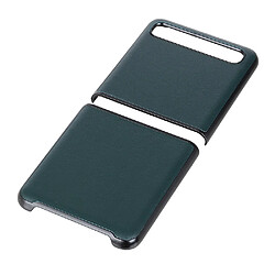 Coque en cuir véritable + TPU vert pour votre Samsung Galaxy Z Flip