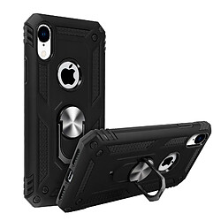 Avizar Coque iPhone XR Bi matière Rigide Souple Bague Support Vidéo Noir