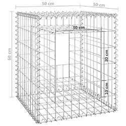 vidaXL Poteau à panier de gabion 50x50x60 cm Fer pas cher