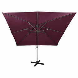 Avis Maison Chic Parasol Jardin | Parasol déporté avec mat et lumières LED Rouge bordeaux 300 cm - GKD58777