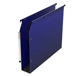 Dossier suspendu plastique volet d'agrafage L'Oblique AZ fond 8 cm pour armoire - bleu - Lot de 10