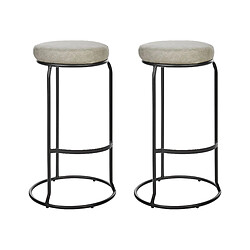 Beliani Tabouret de bar Set de 2 Cuir PU Gris clair MILROY