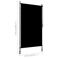 vidaXL Store roulant d'extérieur 120 x 270 cm Anthracite pas cher