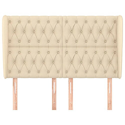 Avis Maison Chic Tête de lit scandinave avec oreilles,meuble de chambre Crème 163x23x118/128 cm Tissu -MN19030