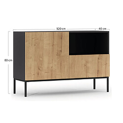 Acheter Bestmobilier Felicia - buffet bas - bois et noir - 120 cm