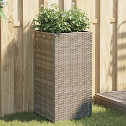 vidaXL Jardinières 2 pcs gris 40x40x80 cm résine tressée